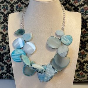 Beautiful agate necklace restrung and upcycled